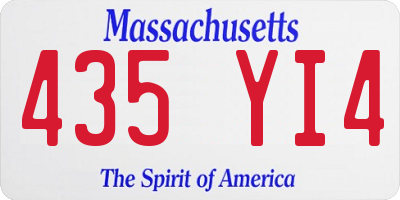 MA license plate 435YI4