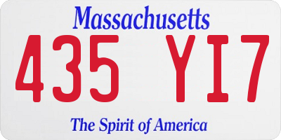 MA license plate 435YI7