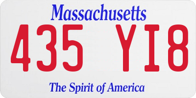 MA license plate 435YI8