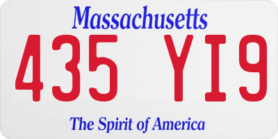 MA license plate 435YI9