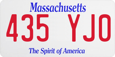MA license plate 435YJ0