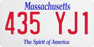 MA license plate 435YJ1