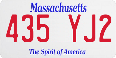 MA license plate 435YJ2