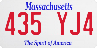 MA license plate 435YJ4