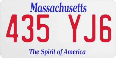 MA license plate 435YJ6
