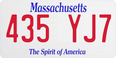 MA license plate 435YJ7