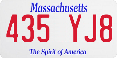 MA license plate 435YJ8