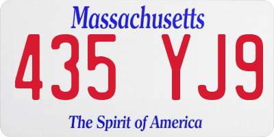 MA license plate 435YJ9
