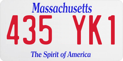 MA license plate 435YK1