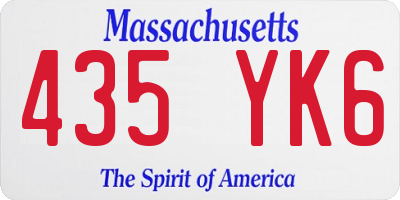 MA license plate 435YK6