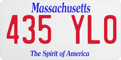 MA license plate 435YL0