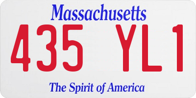 MA license plate 435YL1
