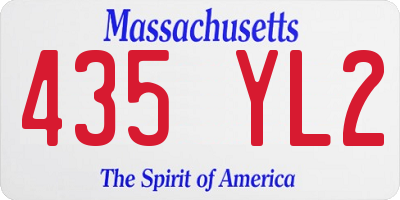 MA license plate 435YL2