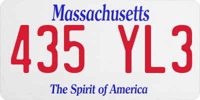 MA license plate 435YL3