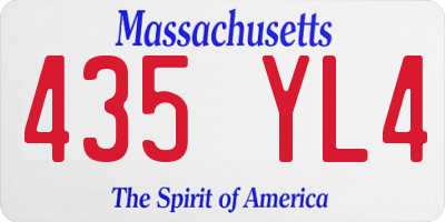MA license plate 435YL4
