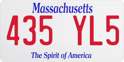 MA license plate 435YL5