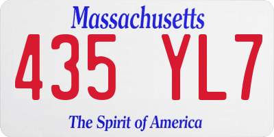 MA license plate 435YL7