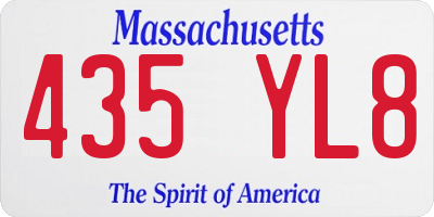 MA license plate 435YL8