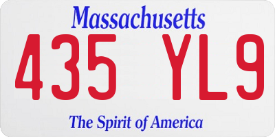MA license plate 435YL9