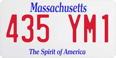 MA license plate 435YM1