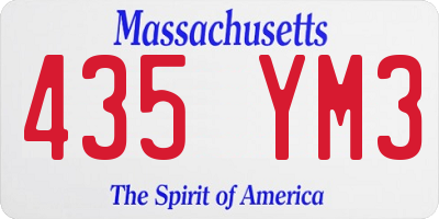 MA license plate 435YM3