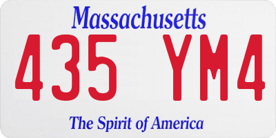 MA license plate 435YM4