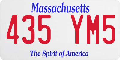 MA license plate 435YM5