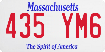 MA license plate 435YM6