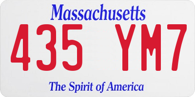 MA license plate 435YM7