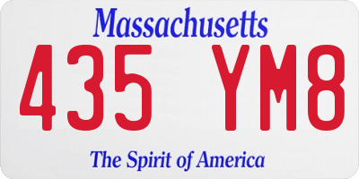 MA license plate 435YM8