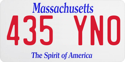 MA license plate 435YN0