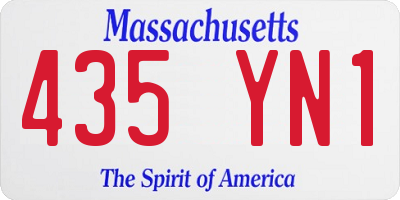 MA license plate 435YN1