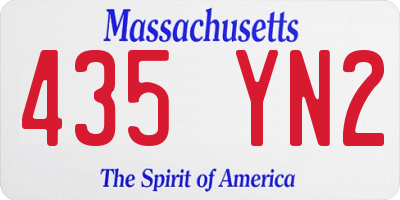 MA license plate 435YN2