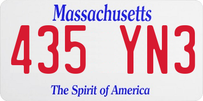 MA license plate 435YN3