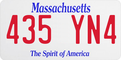 MA license plate 435YN4