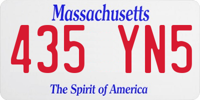 MA license plate 435YN5