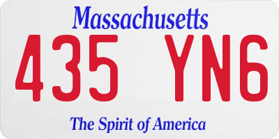 MA license plate 435YN6