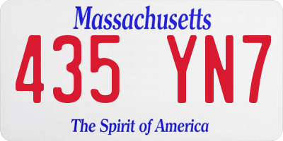 MA license plate 435YN7
