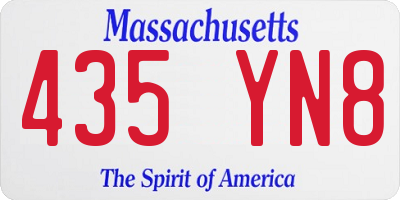 MA license plate 435YN8