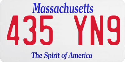 MA license plate 435YN9