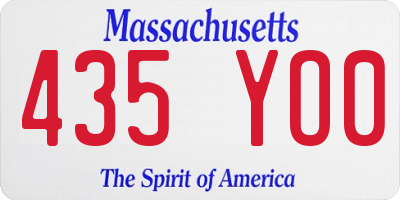 MA license plate 435YO0