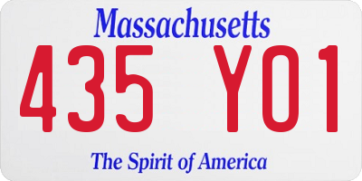 MA license plate 435YO1