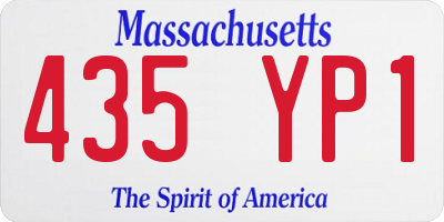 MA license plate 435YP1