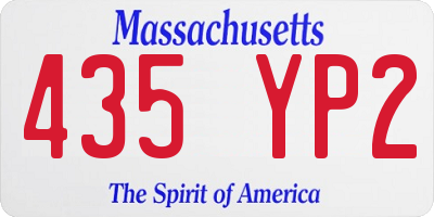 MA license plate 435YP2