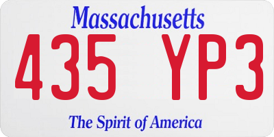 MA license plate 435YP3