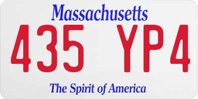 MA license plate 435YP4