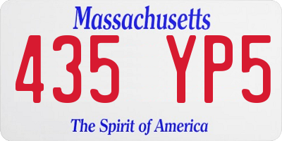 MA license plate 435YP5