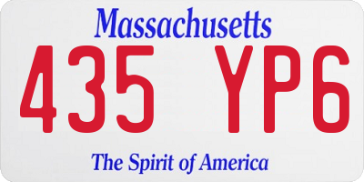 MA license plate 435YP6