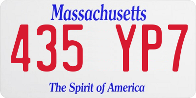 MA license plate 435YP7