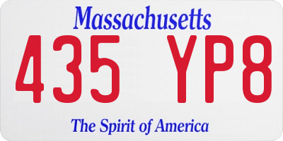 MA license plate 435YP8